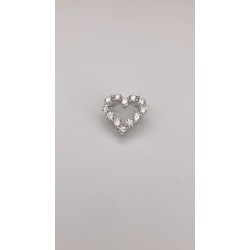 18K White Gold Heart Diamond Pendant