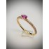 18K Gold Pear-Shaped Color Sapphire & Diamond Ring