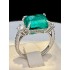 18K White Gold Natural Emerald Ring (Guild) with Diamonds