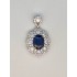 18K White Gold Royal Blue Sapphire Pendant (Guild) with Diamonds